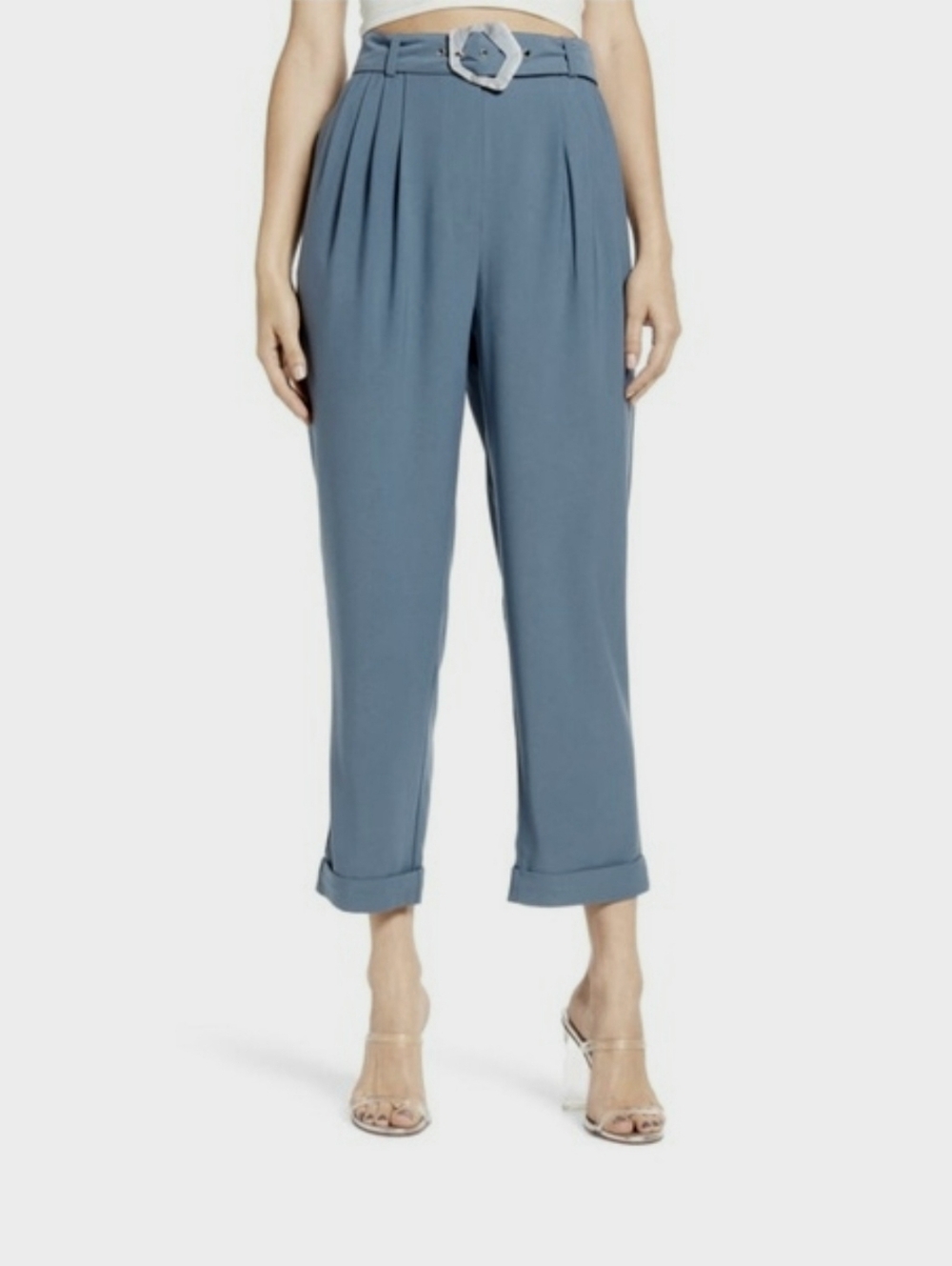 J.O.A Anthropologie Trouser  Pleated Belted Cropoed Preppy Pants Sz M